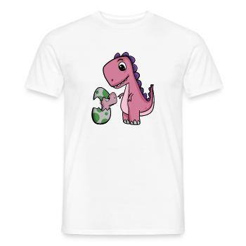 Dinosaures avec bébés dinosaures - T-shirt homme - blanc - Devant - AI Model Male 178 dark (178cm)