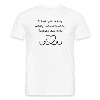 Abstract play of colors on hoodie - Men's T-Shirt - white - Front - AI Model Male 178 dark (178cm)