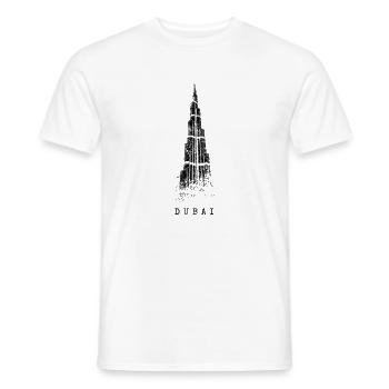 Dubai Burj Khalifa Vintage Silhouette Emirat VAE - Männer T-Shirt - Weiß - Vorne - AI Model Male 178 dark (178cm)