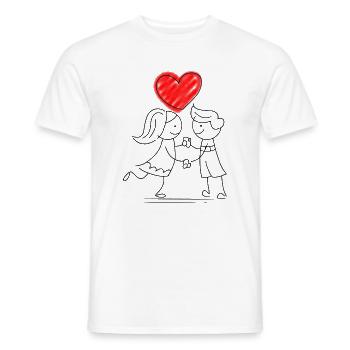 Heart design with pastel colors and sketch style - Men's T-Shirt - white - Front - AI Model Male 178 dark (178cm)