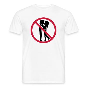 Kissing forbidden sign - Men's T-Shirt - white - Front - AI Model Male 178 dark (178cm)