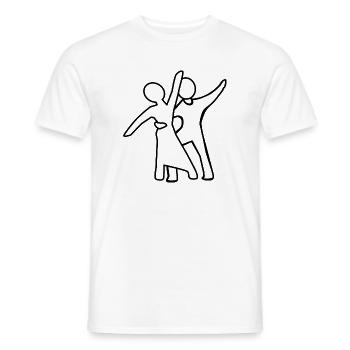 Dance couple Silhouette - Men's T-Shirt - white - Front - AI Model Male 178 dark (178cm)