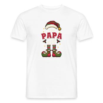Papa Elf Vater Weihnachten - Männer T-Shirt - Weiß - Vorne - AI Model Male 178 dark (178cm)