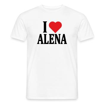 t-shirt I love Alena t-shirt gift idea - Men's T-Shirt - white - Front - AI Model Male 178 dark (178cm)
