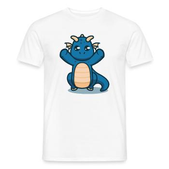 Cute baby dragon wants to be held in her arms - Men's T-Shirt - white - Front - AI Model Male 178 dark (178cm)