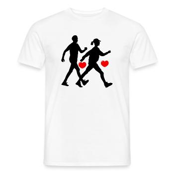 Zwei Wanderer mit Herz - Männer T-Shirt - Weiß - Vorne - AI Model Male 178 dark (178cm)