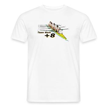 Ruderausrüstung +8 Ruder - Männer T-Shirt - Weiß - Vorne - AI Model Male 178 dark (178cm)