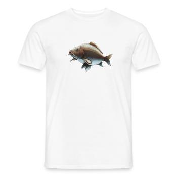 Mirror Carp Fishing Design Realistic Carp - Men's T-Shirt - white - Front - AI Model Male 178 dark (178cm)