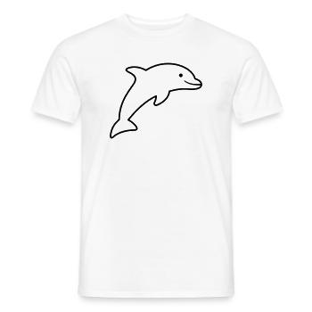 Delfin Symbol Umriss fröhlich springend - Männer T-Shirt - Weiß - Vorne - AI Model Male 178 dark (178cm)
