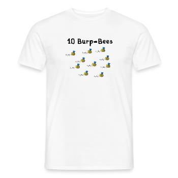 10 burpees - or was it 10 burp bees? - Men's T-Shirt - white - Front - AI Model Male 178 dark (178cm)