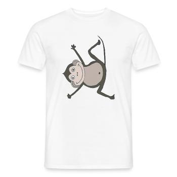 affe lustig - Männer T-Shirt - Weiß - Vorne - AI Model Male 178 dark (178cm)