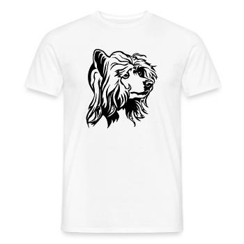 Tête de chien à crête chinoise - T-shirt homme - blanc - Devant - AI Model Male 178 dark (178cm)