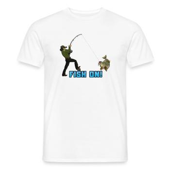 Fish On Fishing Design Angler Catch Moment - Men's T-Shirt - white - Front - AI Model Male 178 dark (178cm)
