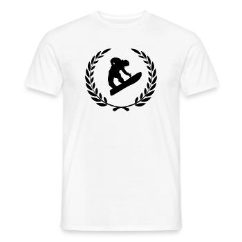 Prix sport couronne de laurier sports d’hiver snowboard - T-shirt homme - blanc - Devant - AI Model Male 178 dark (178cm)
