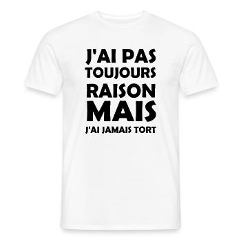 Toujours Raison - T-shirt homme - blanc - Devant - AI Model Male 178 dark (178cm)