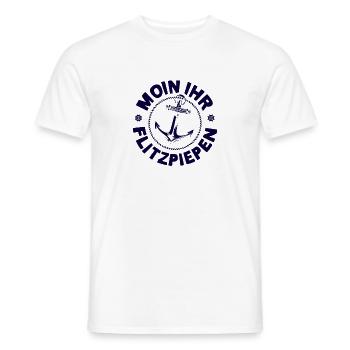 Moin Ihr Flitzpiepen Typisch Plattdeutsch Anker - Männer T-Shirt - Weiß - Vorne - AI Model Male 178 dark (178cm)