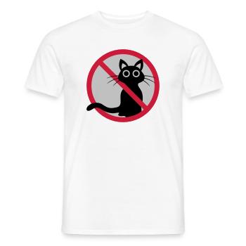 Cat forbidden sign - Men's T-Shirt - white - Front - AI Model Male 178 dark (178cm)