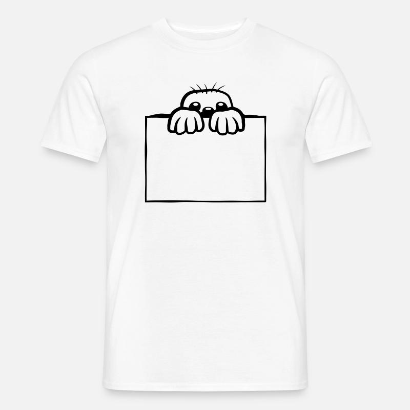 Schild Maulwurf Design - Männer T-Shirt - Weiß