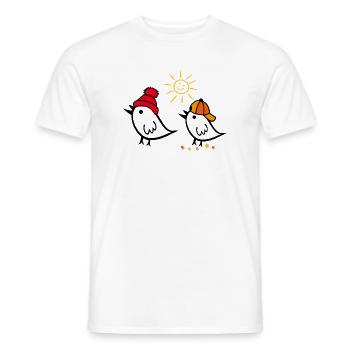 Spring, Sun, Sparrow - Men's T-Shirt - white - Front - AI Model Male 178 dark (178cm)