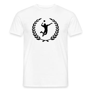 Sports prize laurel wreath volleyball - Men's T-Shirt - white - Front - AI Model Male 178 dark (178cm)