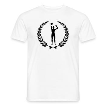 Sports prize laurel wreath volleyball 3 - Men's T-Shirt - white - Front - AI Model Male 178 dark (178cm)