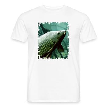 Underwater Carp Fishing Design - Men's T-Shirt - white - Front - AI Model Male 178 dark (178cm)