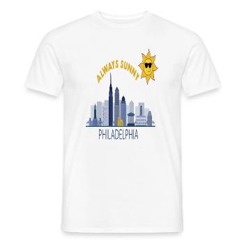 Philly Skyline Always Sunny - Men's T-Shirt - white - Front - AI Model Male 178 dark (178cm)