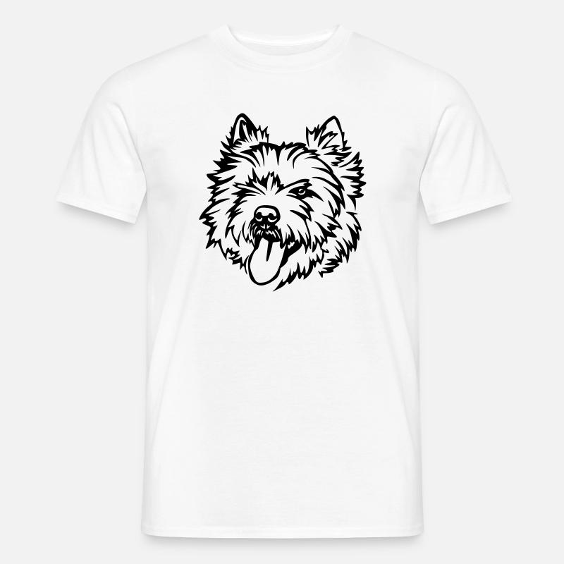 Cairn Terrier Kopf - Männer T-Shirt - Weiß