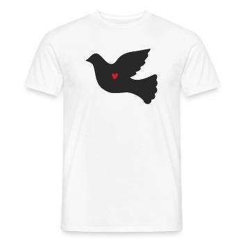 Taube Friedenstaube - Männer T-Shirt - Weiß - Vorne - AI Model Male 178 dark (178cm)