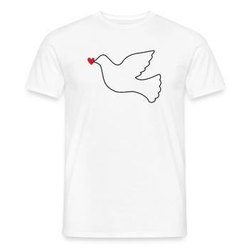 Colombe de la Paix Paix Liberté - T-shirt homme - blanc - Devant - AI Model Male 178 dark (178cm)