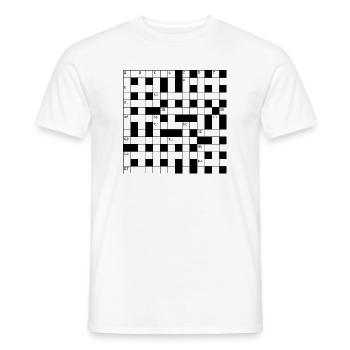 Retro Black White Crossword Puzzle Pattern - Men's T-Shirt - white - Front - AI Model Male 178 dark (178cm)