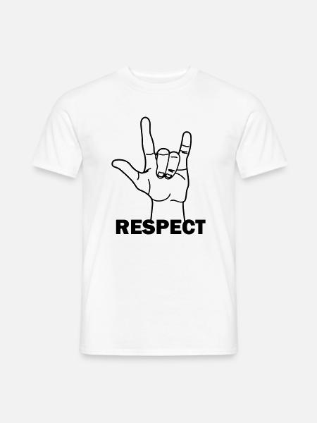 Hand gesture respect with text RESPECT - Men's T-Shirt - white
