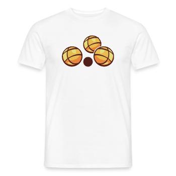 Boules de boules pour joueurs de pétanque - T-shirt homme - blanc - Devant - AI Model Male 178 dark (178cm)