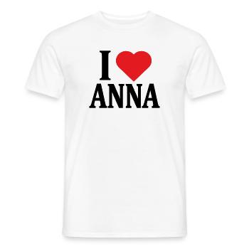 T-shirt I love Anna t-shirt gift idea - Men's T-Shirt - white - Front - AI Model Male 178 dark (178cm)