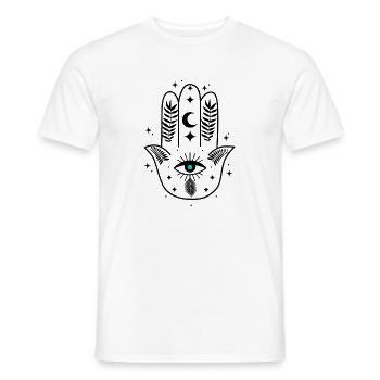 Hamsa Eye Moon Stars - T-shirt homme - blanc - Devant - AI Model Male 178 dark (178cm)