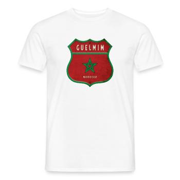Guelmim Morocco Coat of Arms Flags Design - Men's T-Shirt - white - Front - AI Model Male 178 dark (178cm)