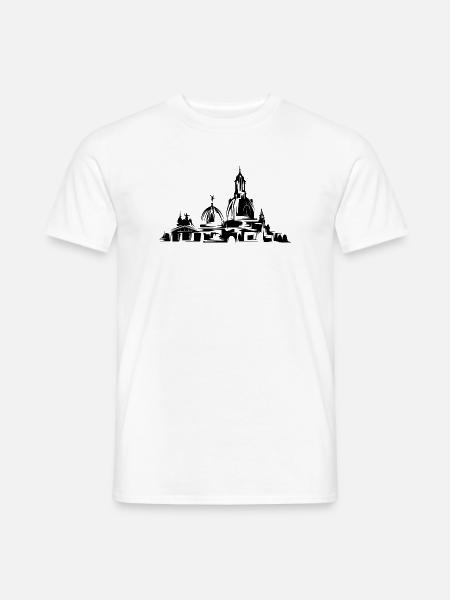 dresden skyline dd stadt frauenkirche kunst Symbol - Männer T-Shirt - Weiß
