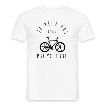 j'peux pas j'ai BICYCLETTE - j peux pas j ai velo - T-shirt homme - blanc - Devant - AI Model Male 178 dark (178cm)