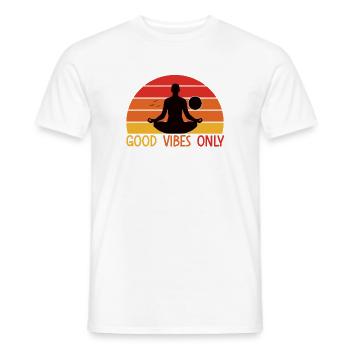 Meditative Sunset with Yoga Silhouette - Men's T-Shirt - white - Front - AI Model Male 178 dark (178cm)