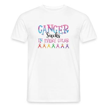 Cancer Awareness Cancer Sucks In Every Color - Men's T-Shirt - white - Front - AI Model Male 178 dark (178cm)