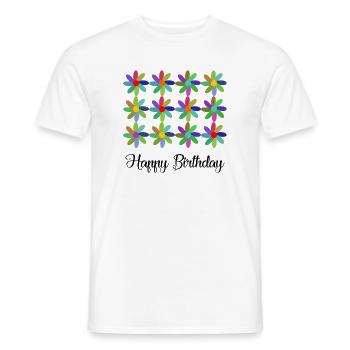 GEBURTSTAG. ALLES GUTE ZUM GEBURTSTAG. ALLES GUTE ZUM GEBURTSTAG. - Männer T-Shirt - Weiß - Vorne - AI Model Male 178 dark (178cm)