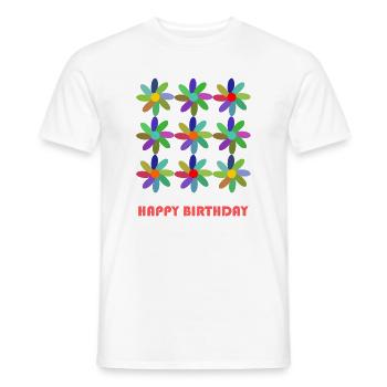 GEBURTSTAG. ALLES GUTE ZUM GEBURTSTAG. ALLES GUTE ZUM GEBURTSTAG. - Männer T-Shirt - Weiß - Vorne - AI Model Male 178 dark (178cm)
