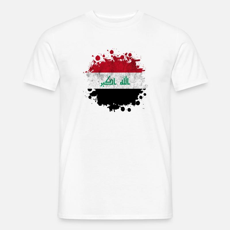 Irak Splash Flaggen Design - Männer T-Shirt - Weiß