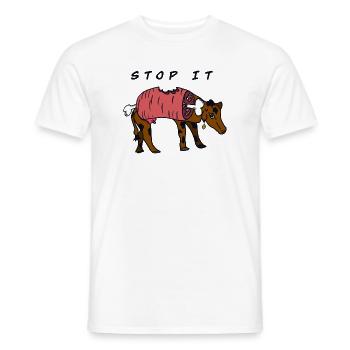 Stop IT COW - Men's T-Shirt - white - Front - AI Model Male 178 dark (178cm)
