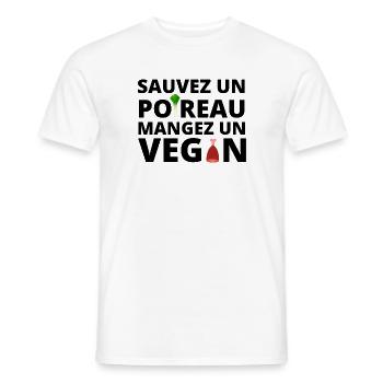 végan humour, végétarien - T-shirt homme - blanc - Devant - AI Model Male 178 dark (178cm)