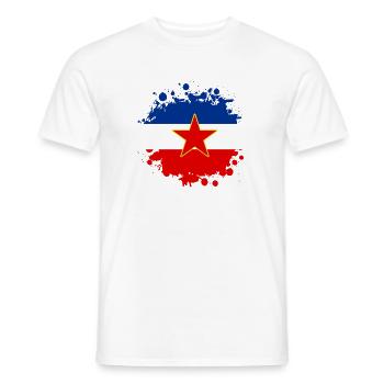 Motif blob drapeau Yougoslavie - T-shirt homme - blanc - Devant - AI Model Male 178 dark (178cm)