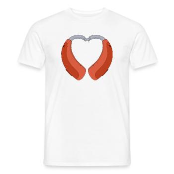 Heart Shaped Hearing Aid - Men's T-Shirt - white - Front - AI Model Male 178 dark (178cm)