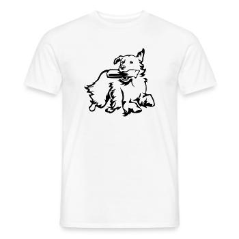 Golden Retriever - Men's T-Shirt - white - Front - AI Model Male 178 dark (178cm)