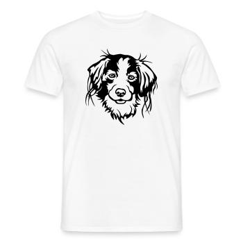 Tête de Kooikerhondje - T-shirt homme - blanc - Devant - AI Model Male 178 dark (178cm)