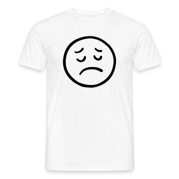 Visage triste avec un regard pensif - T-shirt homme - blanc - Devant - AI Model Male 178 dark (178cm)
